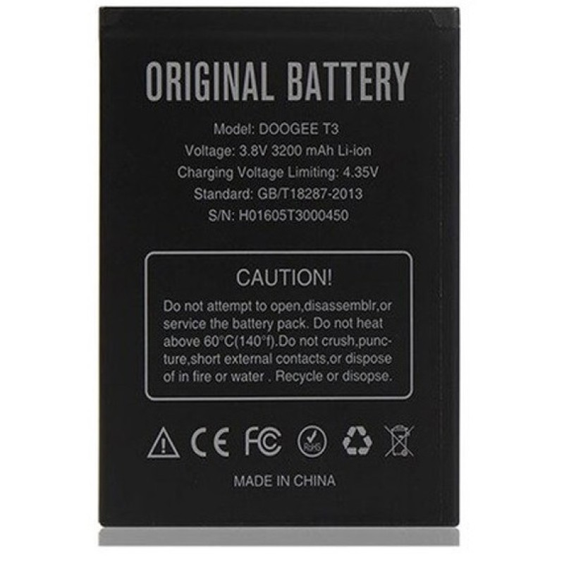 Doogee T3 Μπαταρία 3200mAh (Bulk) Doogee T3 Μπαταρία 3200mAh (Bulk)