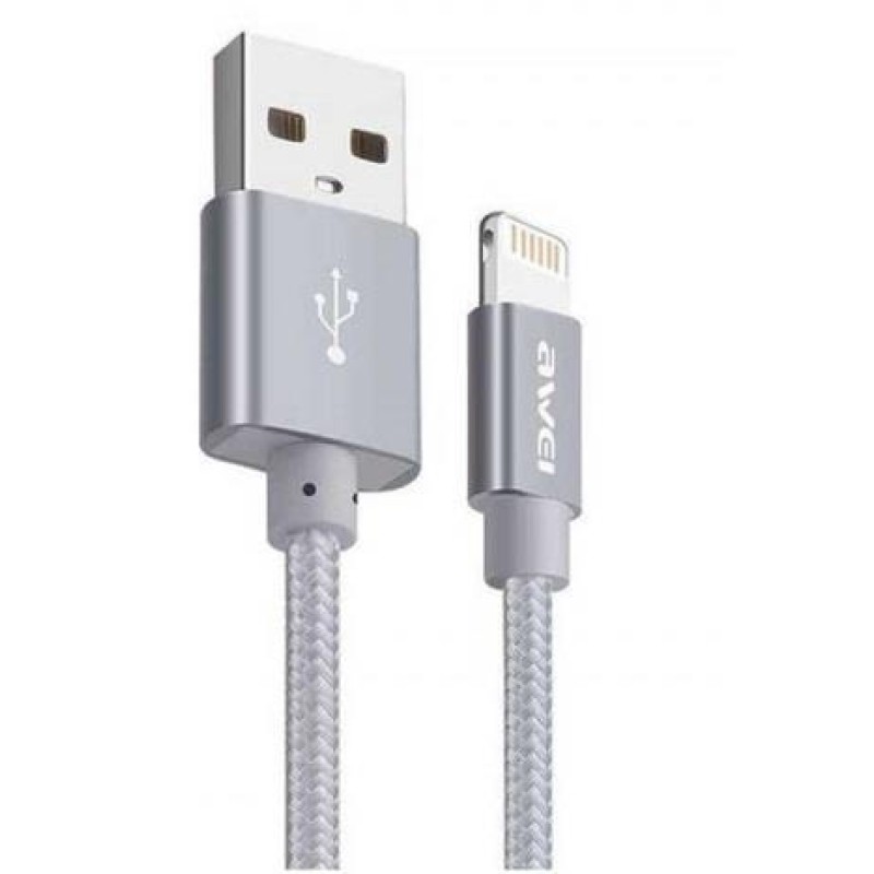 Awei Braided USB to Lightning Cable Γκρι 0.3m (CL-988) Awei Braided USB to Lightning Cable Γκρι 0.3m (CL-988)