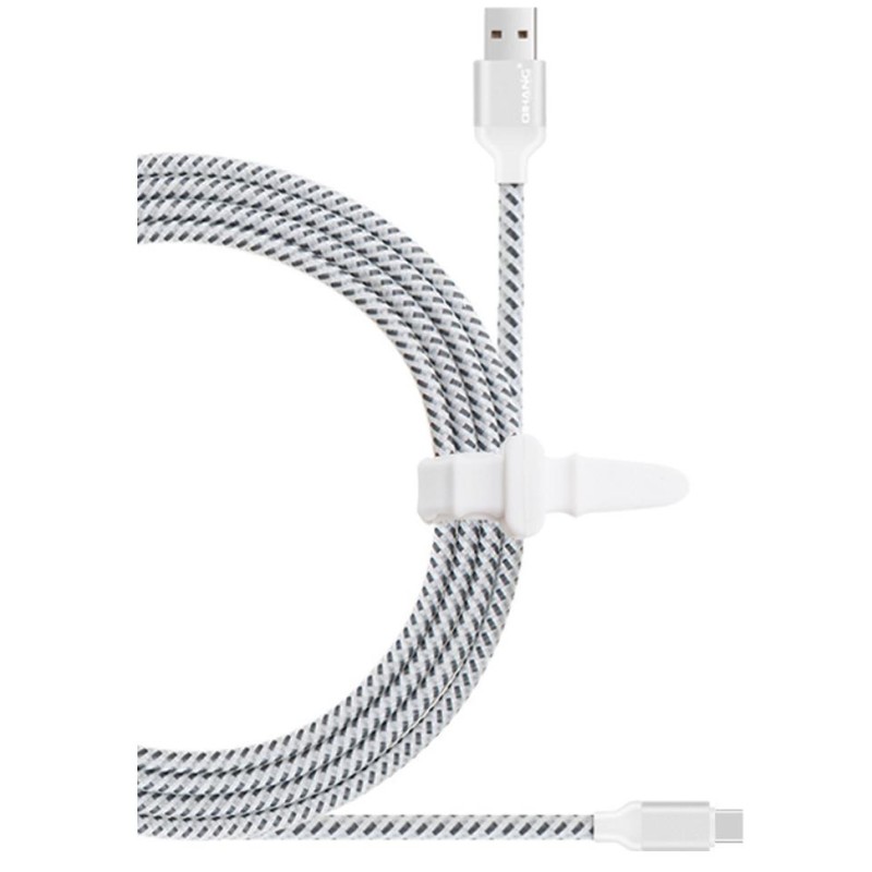 QIHANG Braided USB 2.0 Cable Type C male - USB-A male Λευκό 3m (C21) QIHANG Braided USB 2.0 Cable Type C male - USB-A male Λευκό 3m (C21)