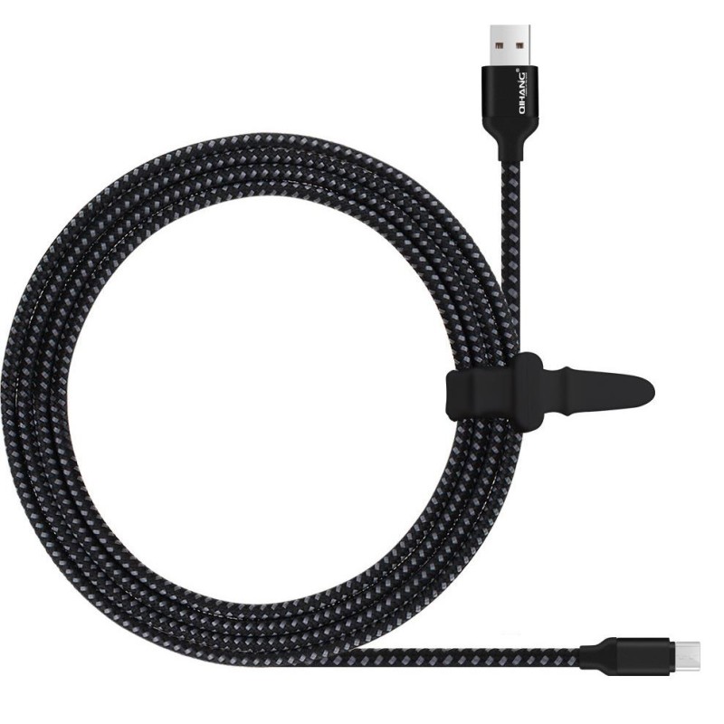 QIHANG Braided USB 2.0 Cable Micro USB male - USB-A male Μαύρο 3m (C21) QIHANG Braided USB 2.0 Cable Micro USB male - USB-A male Μαύρο 3m (C21)