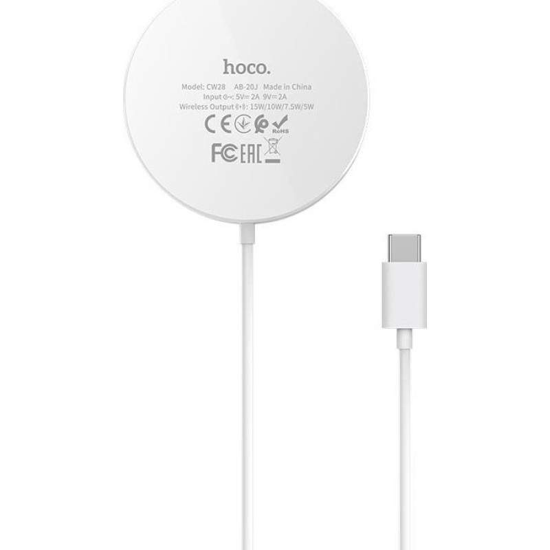 Επιτραπέζια Βάση Ασύρματης Φόρτισης Hoco CW28 Original Series 5V/2A Fast Charging έως 15W Λευκή Επιτραπέζια Βάση Ασύρματης Φόρτισης Hoco CW28 Original Series 5V/2A Fast Charging έως 15W Λευκή