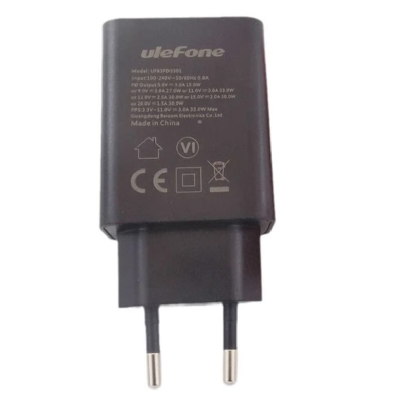 Φορτιστής Ταξιδίου Type-C Ulefone 33W 5V/9V/12V/20V-3A UF83PD3301-EU (BLACK) Φορτιστής Ταξιδίου Type-C Ulefone 33W 5V/9V/12V/20V-3A UF83PD3301-EU (BLACK)