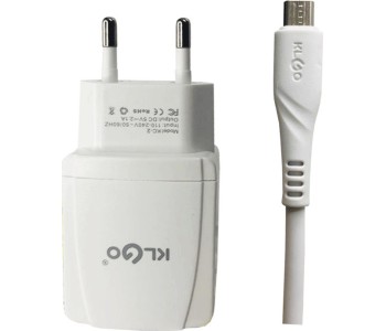 Σετ Φορτιστή και καλώδιο φόρτισης KLGO KC-2A Micro USB 2.4A 1m Σετ Φορτιστή και καλώδιο φόρτισης KLGO KC-2A Micro USB 2.4A 1m