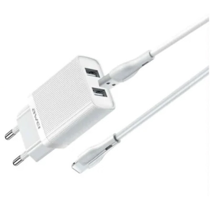 Σετ Φορτιστή και καλώδιο φόρτισης AWEI C15L-EU Lightning 2.1A 1m Σετ Φορτιστή και καλώδιο φόρτισης AWEI C15L-EU Lightning 2.1A 1m