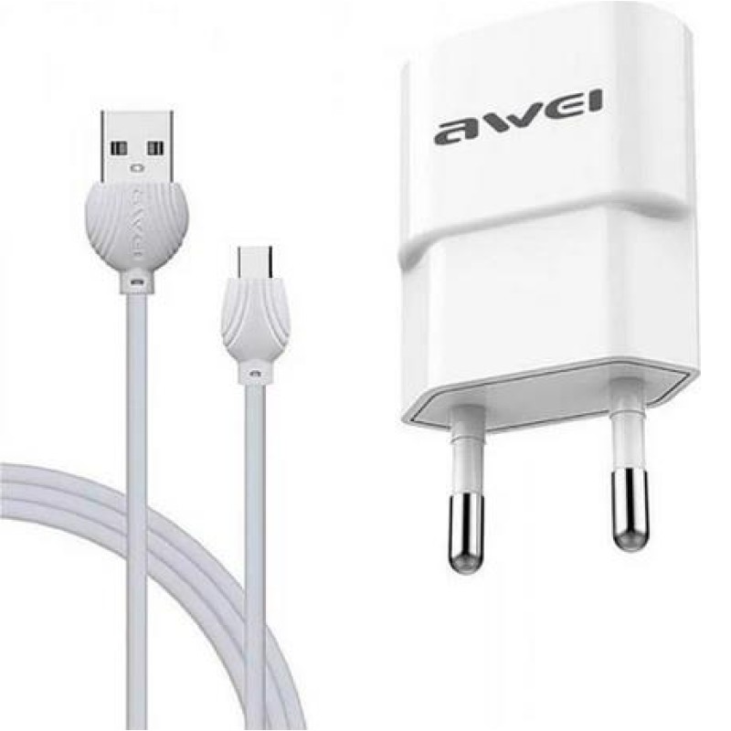 Σετ Φορτιστή και καλώδιο φόρτισης AWEI C-831Τ Type C 2.1A 1.2m (ΛΕΥΚΟ) Σετ Φορτιστή και καλώδιο φόρτισης AWEI C-831Τ Type C 2.1A 1.2m (ΛΕΥΚΟ)