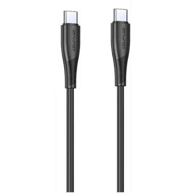 Awei TYPE C to TYPE C Μαύρο 1.0m (CL-182C) Awei TYPE C to TYPE C Μαύρο 1.0m (CL-182C)