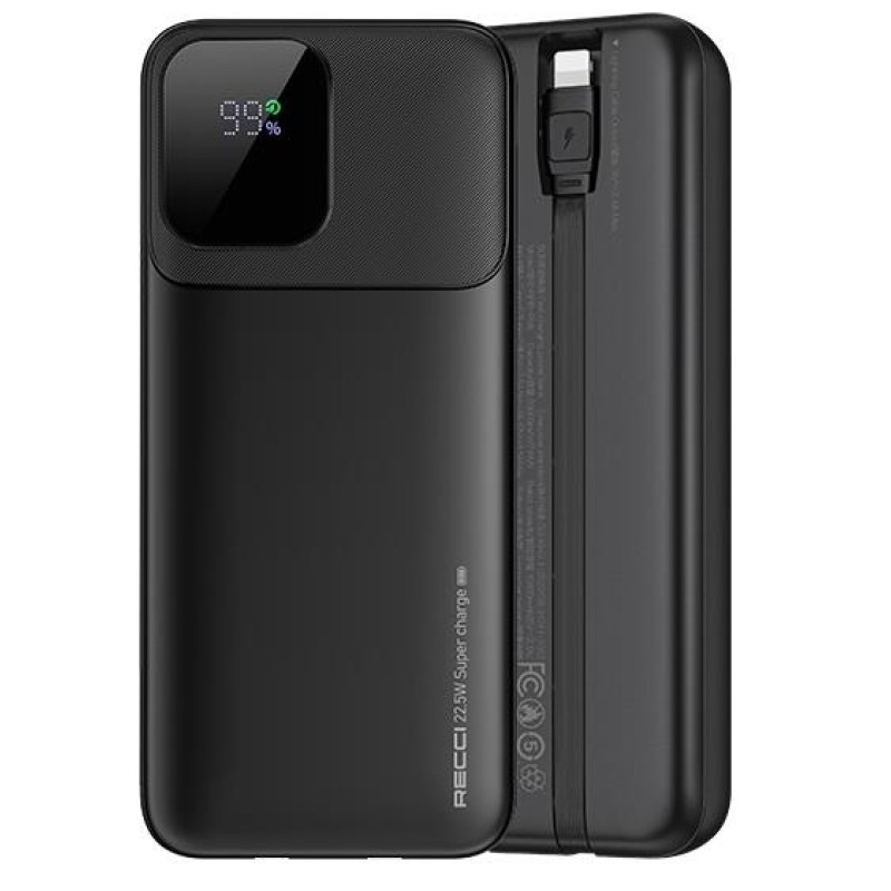 Recci RPB-P68 Power Bank 20000mAh 22.5W*2 PD20W Black Recci RPB-P68 Power Bank 20000mAh 22.5W*2 PD20W Black