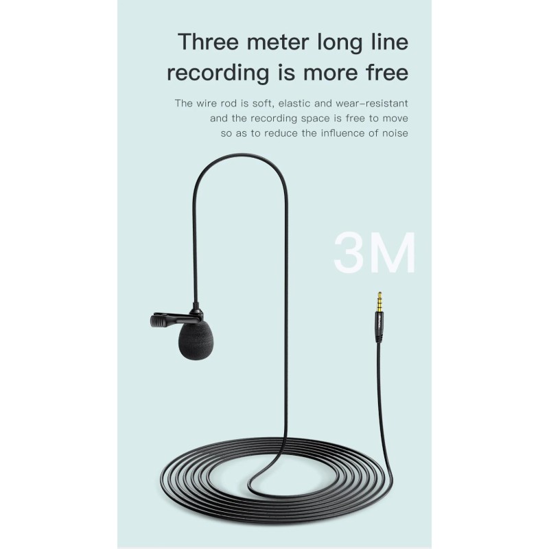 Awei MK1 Πυκνωτικό Μικρόφωνο 3.5mm Πέτου, Clip On Δημοσιογραφικό Awei MK1 Πυκνωτικό Μικρόφωνο 3.5mm Πέτου, Clip On Δημοσιογραφικό