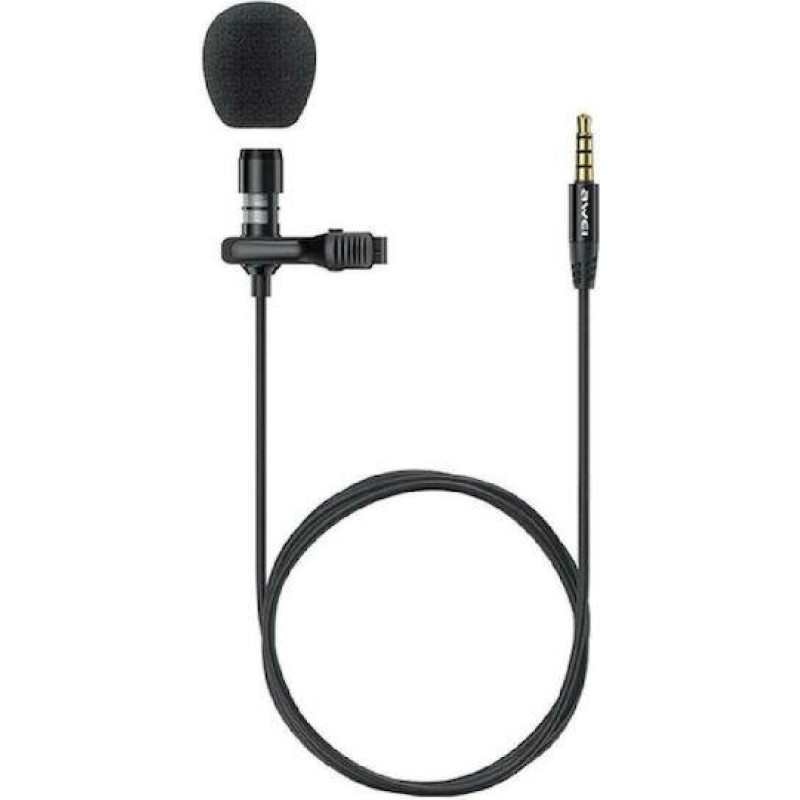 Awei MK1 Πυκνωτικό Μικρόφωνο 3.5mm Πέτου, Clip On Δημοσιογραφικό Awei MK1 Πυκνωτικό Μικρόφωνο 3.5mm Πέτου, Clip On Δημοσιογραφικό