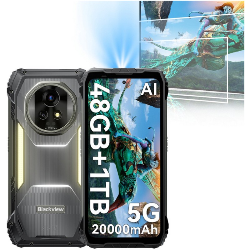 Blackview Xplore 2 Projector 16GB RAM 1TB ROM (Black) 20000mAh 5G eSIM Blackview Xplore 2 Projector 16GB RAM 1TB ROM (Black) 20000mAh 5G eSIM