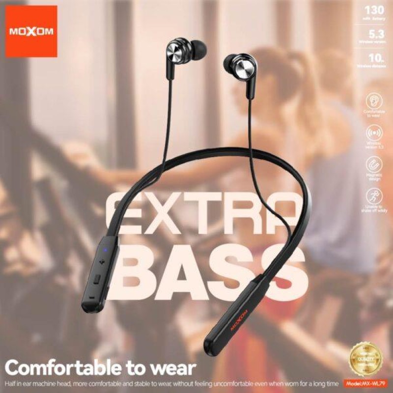 Moxom MX-WL79 Ακουστικό Bluetooth In Ear Black Moxom MX-WL79 Ακουστικό Bluetooth In Ear Black