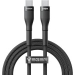 Veger USB 2.0 Cable USB-C male - USB-C 240W PD Μαύρο 1.5m Veger USB 2.0 Cable USB-C male - USB-C 240W PD Μαύρο 1.5m