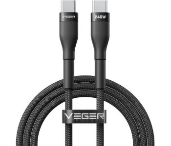 Veger USB 2.0 Cable USB-C male - USB-C 240W PD Μαύρο 1.5m